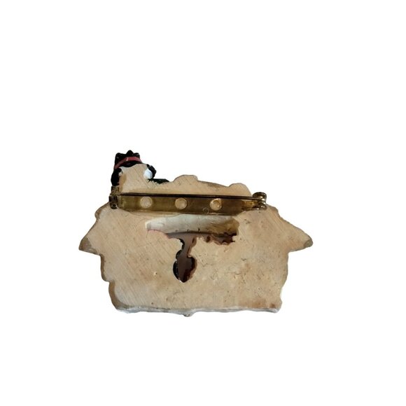 Let It Snow Snowman Penguin Brooch Pin Winter Pin Brooch - Picture 3 of 4